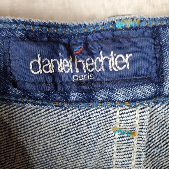 Vintage 80's Jean Shorts High Rise Mom Size 13 Cotton Denim Bermuda Festival - Picture 2 of 10